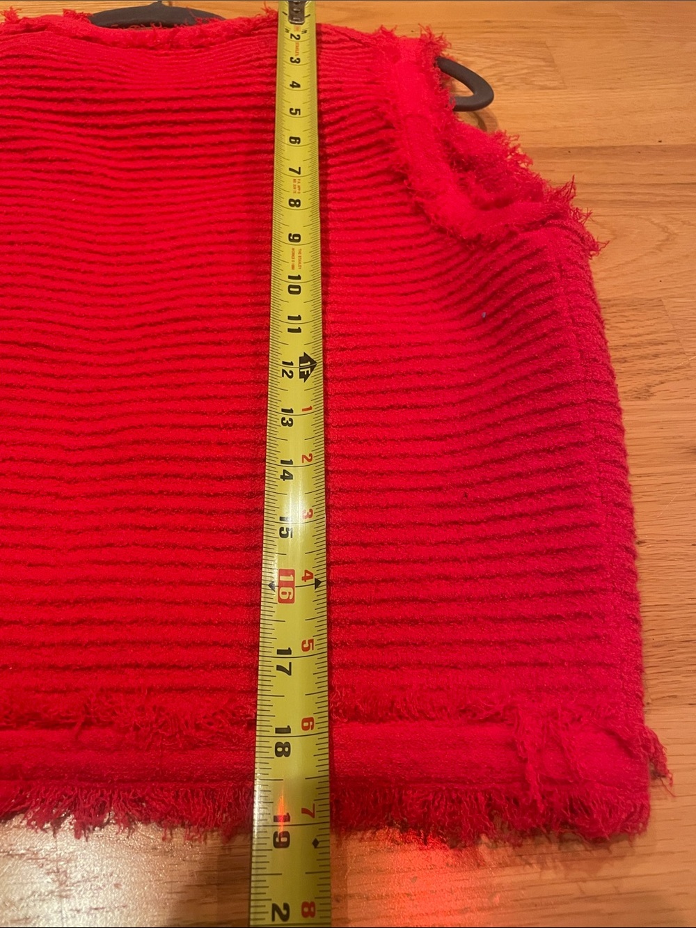 J. Crew Red Fringed Ribbed Knit Vest - Picture 7 of 8